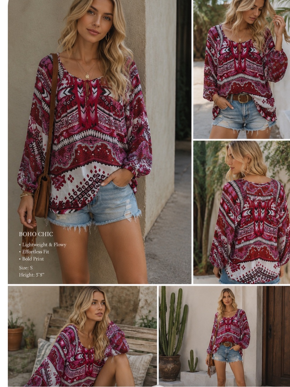 STUNNING Halle Bob peasant silk blouse size S/M price firm!!